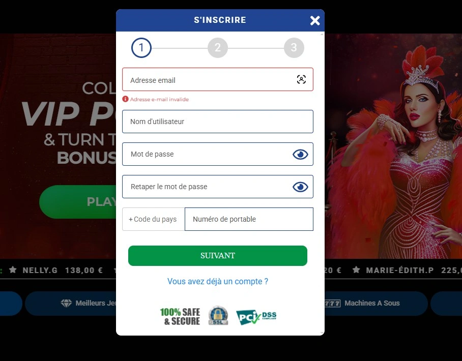Inscription simplifiée et rapide sur la plateforme Winspark